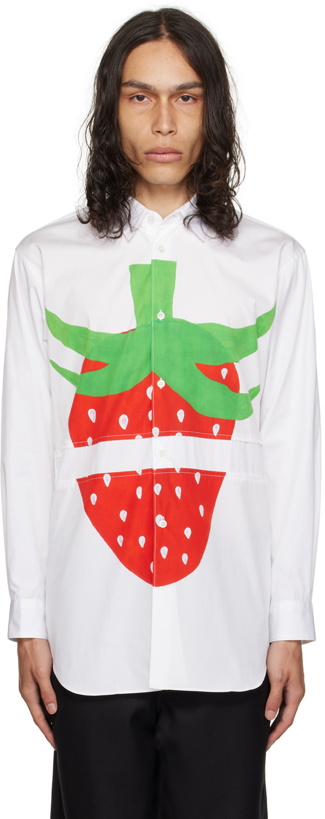 Photo: Comme des Garçons Shirt White Brett Westfall Edition Strawberry Shirt