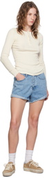 Ksubi Blue Rollin Out Denim Shorts