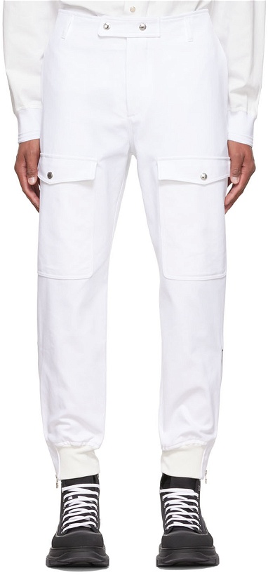 Photo: Alexander McQueen White Cotton Cargo Pants