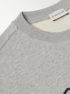 Moncler - Logo-Print Striped Cotton-Jersey Sweatshirt - Gray