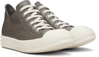Rick Owens Gray Temple Low Sneakers