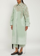 Erdem Crystal-embellished Denim Coat Mint