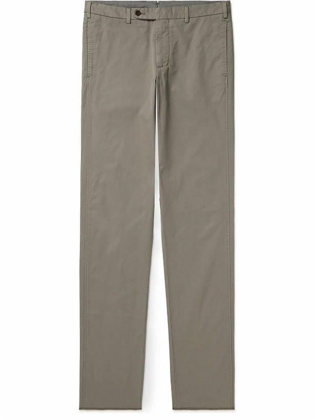 Photo: Sid Mashburn - Straight-Leg Garment-Dyed Cotton-Twill Trousers - Brown