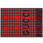 Gucci Logo Tartan Scarf