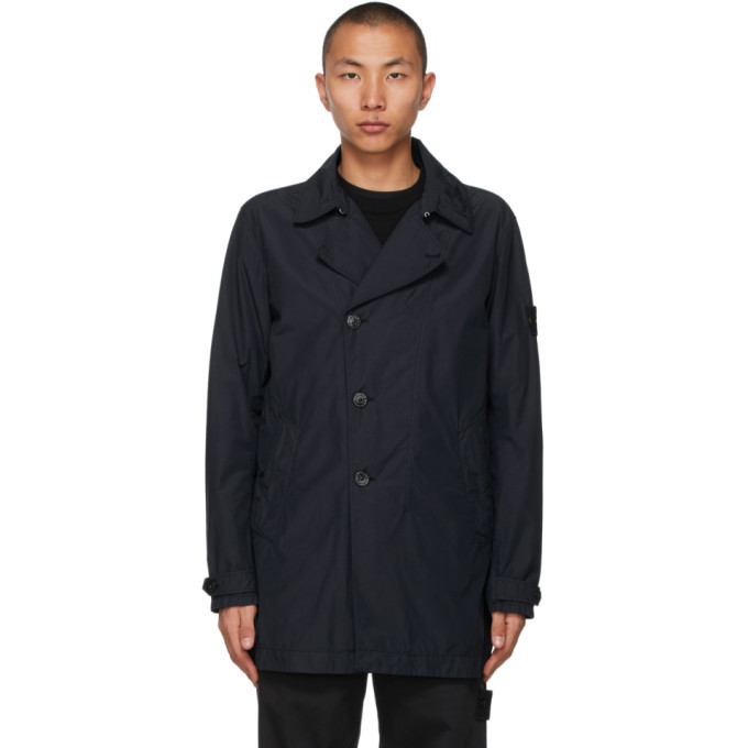 Photo: Stone Island Navy Naslan Light Watro Trench Coat