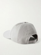 LOEWE - Leather-Trimmed Cotton Baseball Cap - Gray