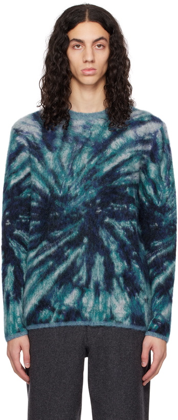 Photo: Comme des Garçons Homme Plus Blue Tie-Dye Sweater