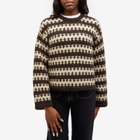 Nudie Jeans Co Women's Gerd Fair Isle Alpaca Knit in Brown/Beige