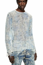 Diesel Dishevelled knit jumper with floral print - Knitwear - Unisex - Blue