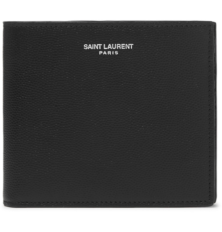 Photo: SAINT LAURENT - Logo-Embossed Pebble-Grain Leather Billfold Wallet - Black