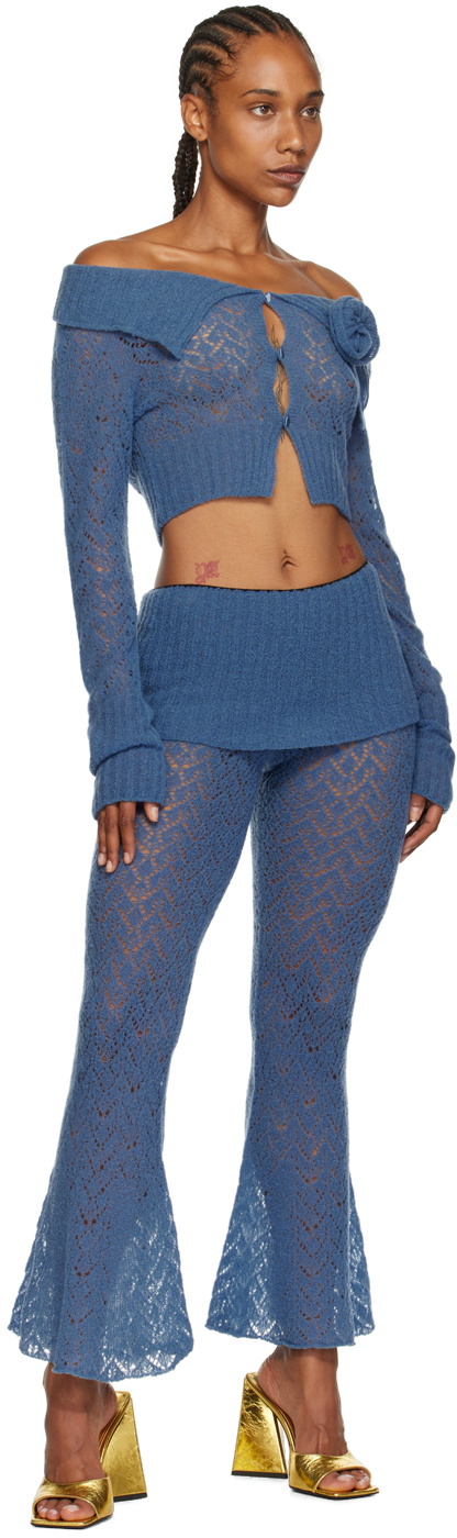 JUNEYEN Blue Hollow Out Trousers