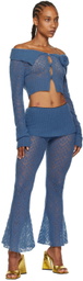 JUNEYEN Blue Hollow Out Trousers