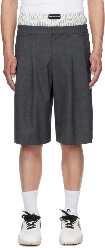 Photo: Marine Serre Gray Regenerated Tailoring Shorts