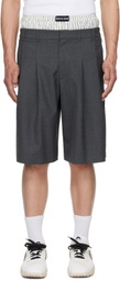 Marine Serre Gray Regenerated Tailoring Shorts