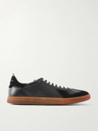 Officine Creative - Militia 002 Suede-Trimmed Leather Sneakers - Black
