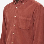 Portuguese Flannel Men's Lobo Button Down Corduroy Shirt in Bordeaux