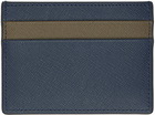 Marni Navy & Taupe Saffiano Leather Card Holder