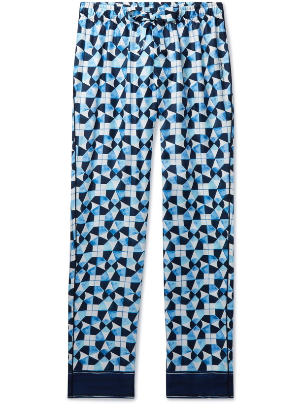 Photo: DOLCE & GABBANA - Printed Silk-Twill Pyjama Trousers - Blue