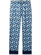 DOLCE & GABBANA - Printed Silk-Twill Pyjama Trousers - Blue