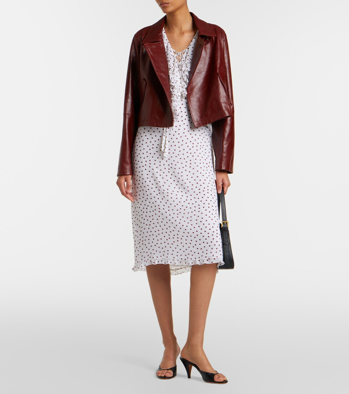 Dorothee Schumacher Broken Shine cropped leather jacket