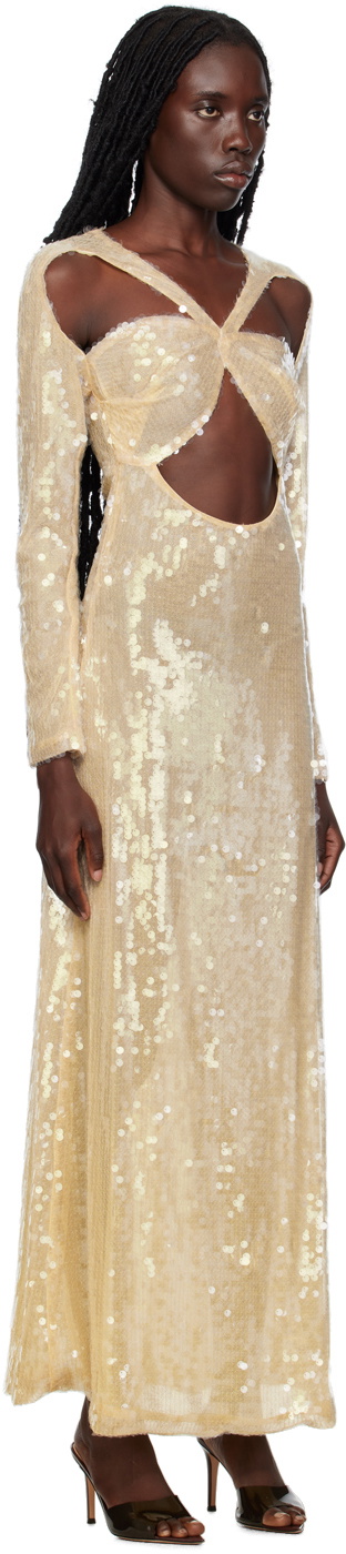 KIM SHUI Beige Cutout Maxi Dress
