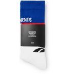 Vetements - Reebok Striped Ribbed Stretch Cotton-Blend Socks - Men - White