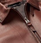 TOM FORD - Slim-Fit Leather Bomber Jacket - Men - Brown
