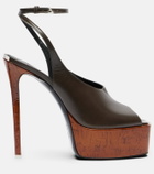 The Attico Ornella leather platform slingback pumps