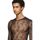 Marine Serre Black Jacquard Crochet Moon T-Shirt