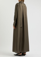 Rohe Scarf-effect Silk-satin Maxi Dress Brown