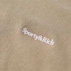 Sporty & Rich Serif Logo Crew Sweat in Elephant/White