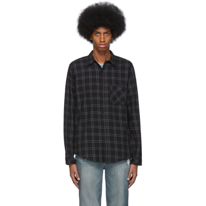 Photo: Frame Black and Grey Plaid Brushed Shirt