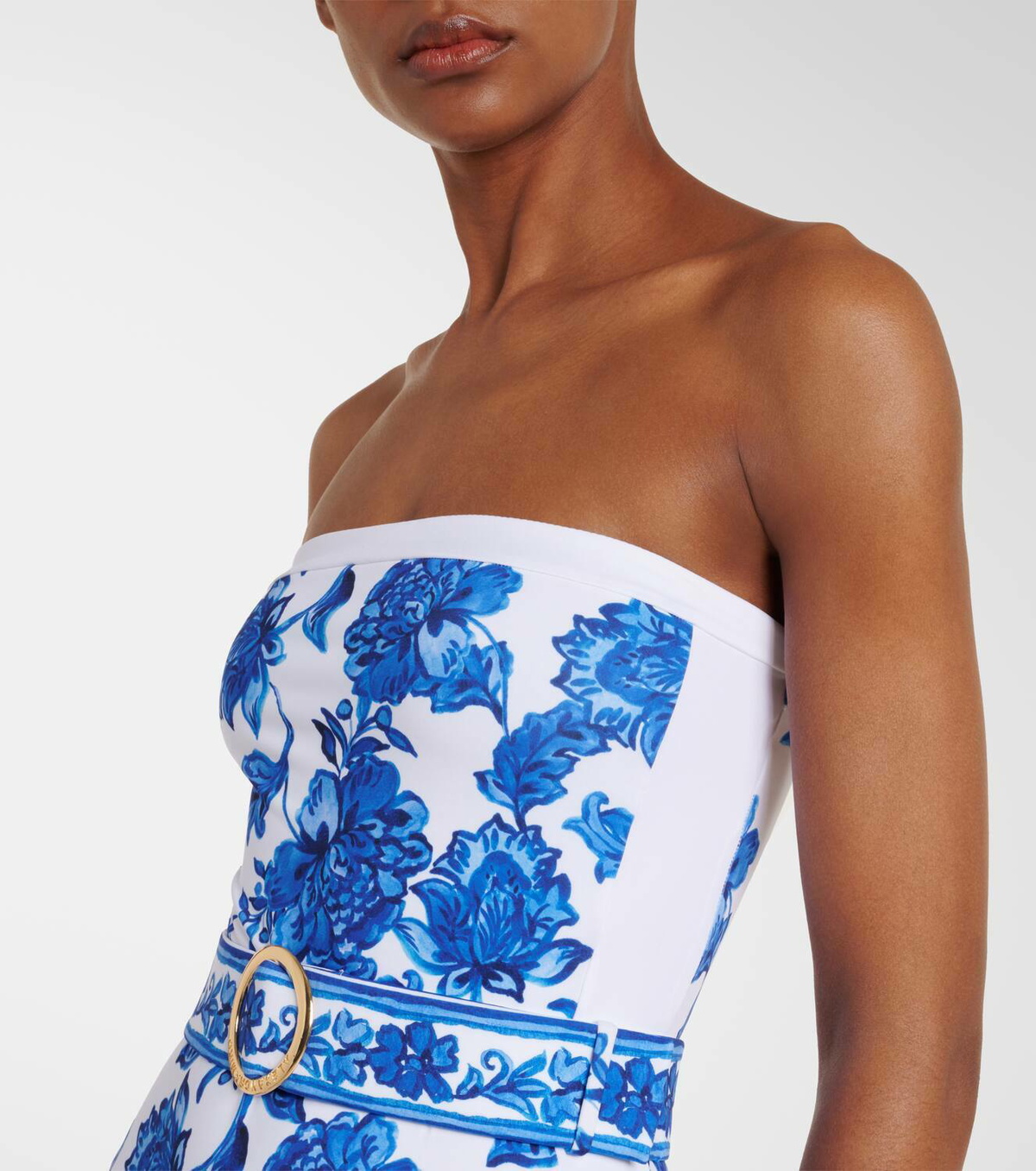 Alexandra Miro Whitney belted printed swimsuit