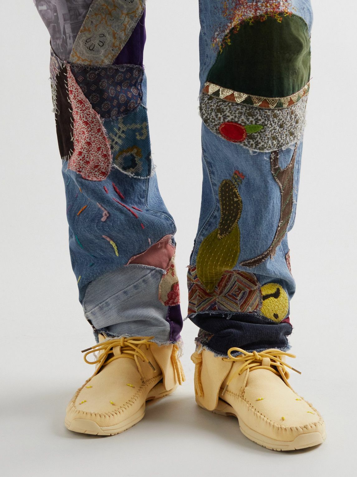 Visvim - Lhamo-Folk Beaded Suede Boots - Neutrals Visvim
