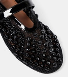 Alaïa Studded mesh Mary Jane flats