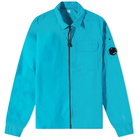 C.P. Company Men's Arm Lens Zip Overshirt in Tile Blue