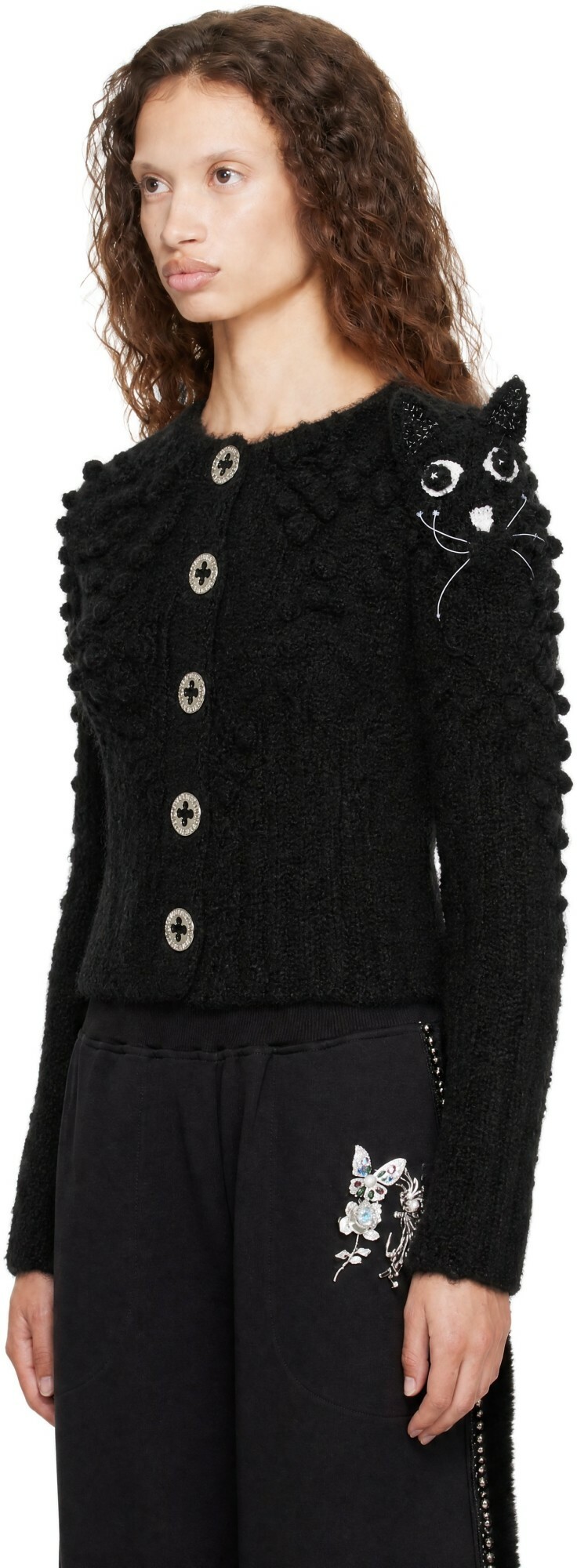 Chopova Lowena Black Kitty Cardigan