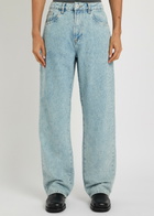Mki Miyuki Zoku Twisted Weave Textured Wide-leg Jeans Blue