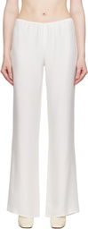 COLLEEN ALLEN White Silk Slip Trousers