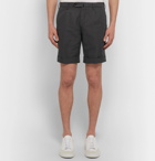 Incotex - Slim-Fit Garment-Dyed Linen and Cotton-Blend Shorts - Men - Charcoal