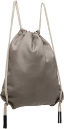 Rick Owens Gray & Off-White Concordians Drawstring Backpack