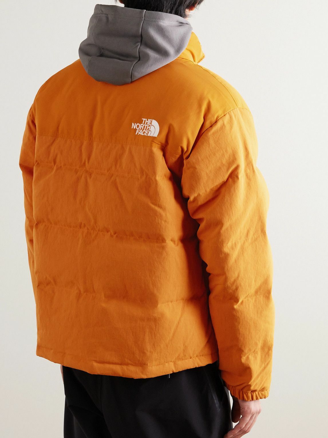 The North Face 1992 Nuptse Logo Embroidered Quilted Ripstop Recycled Down Jacket Orange