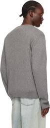 The Elder Statesman Gray Simple Sweater