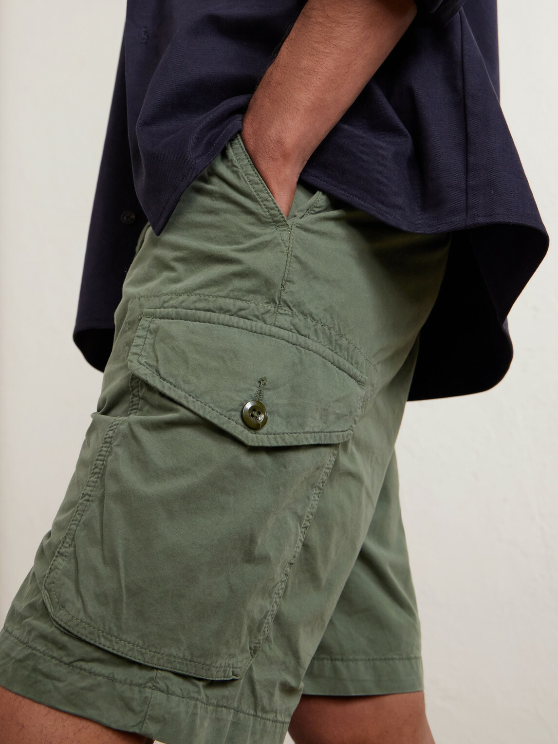Hartford - Battle Straight-Leg Cotton Shorts - Green