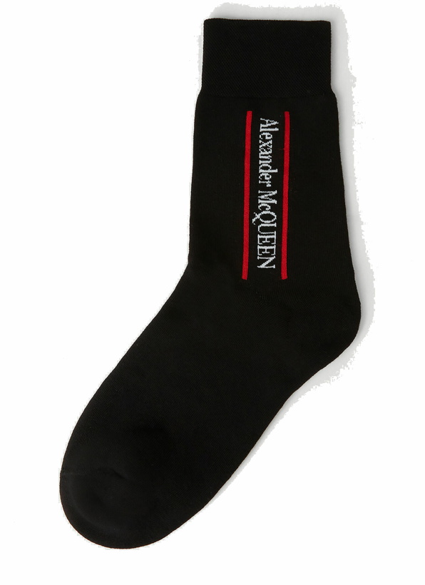 Photo: Alexander McQueen - Logo Intarsia Socks in Black