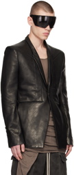 Rick Owens Black Fogpocket Leather Jacket
