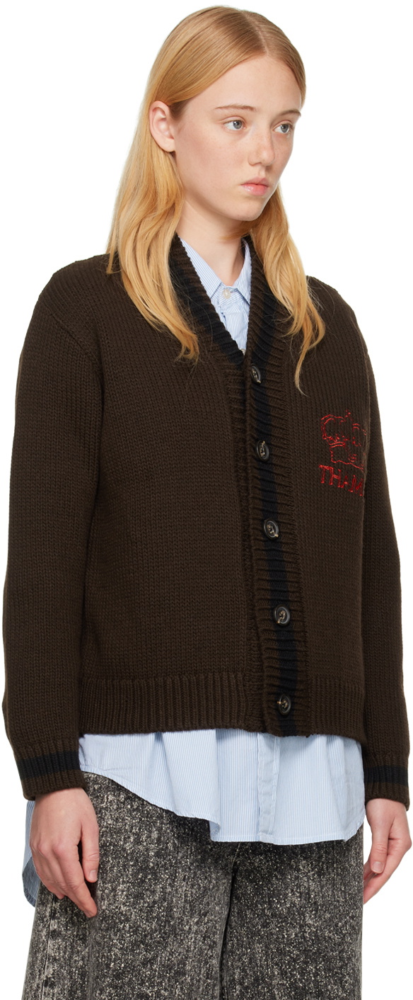 Thames MMXX. Brown Embroidered Cardigan