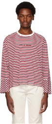 Youths in Balaclava Red & White Striped Long Sleeve T-Shirt