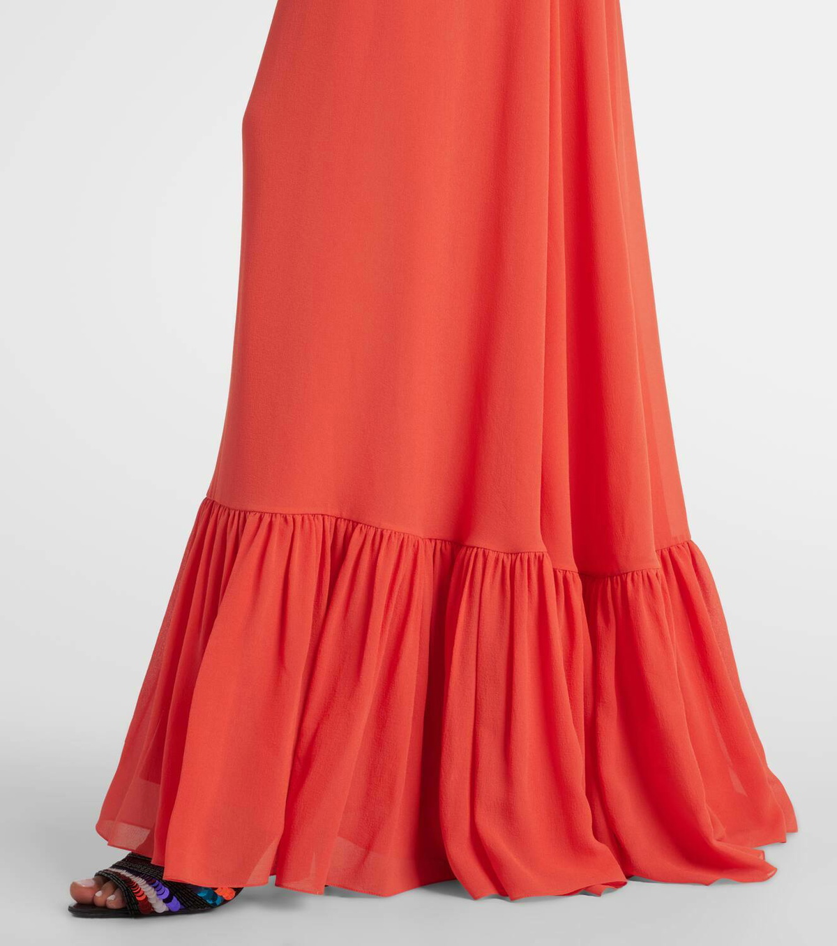 Valentino Caped silk georgette maxi dress