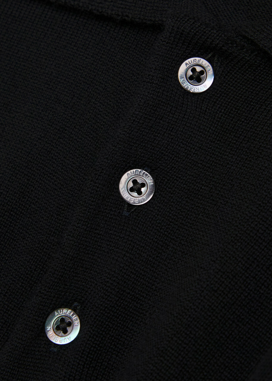 Aurélien Wool Polo Shirt Black
